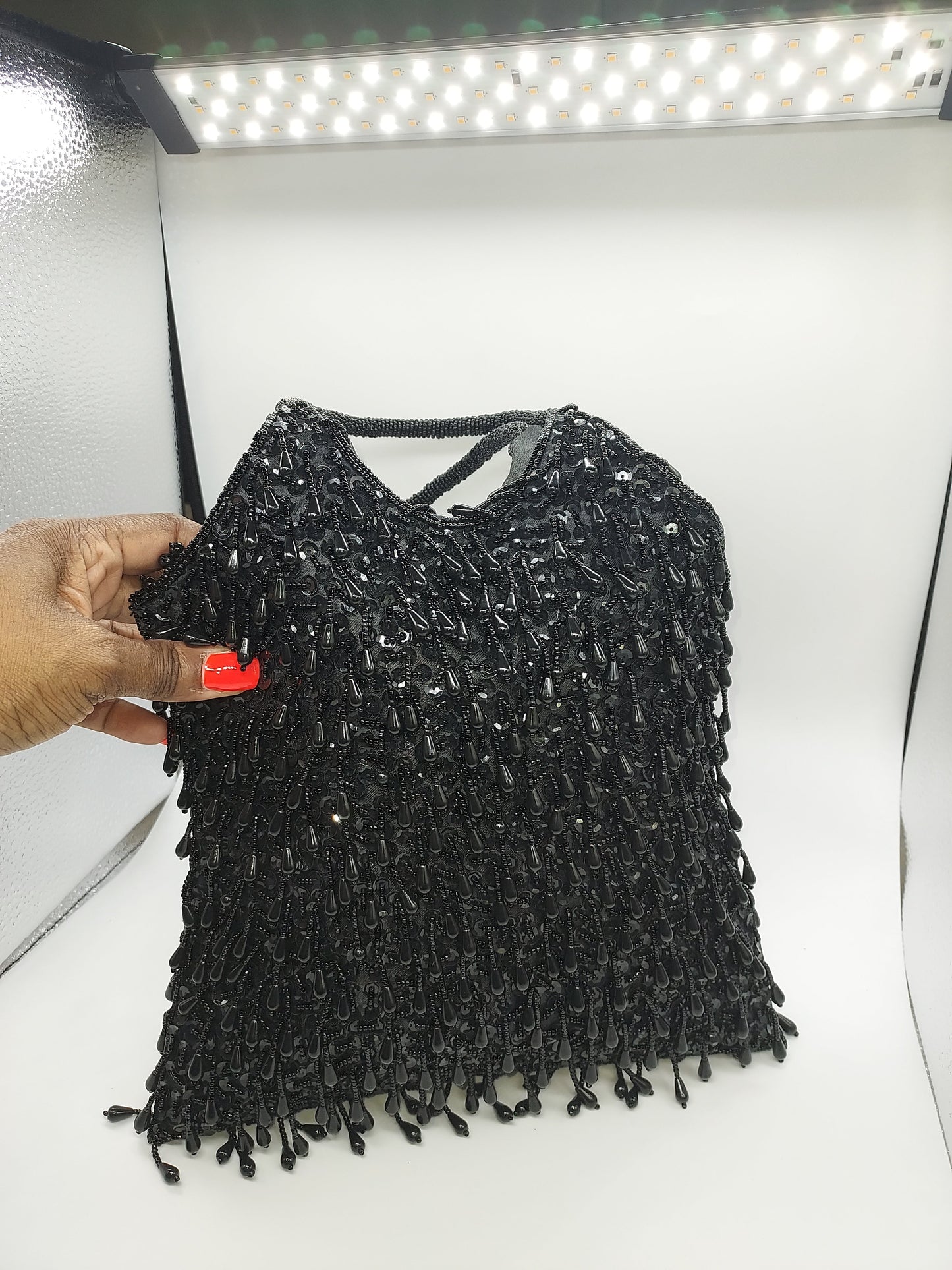 Black Beaded Bag For Women