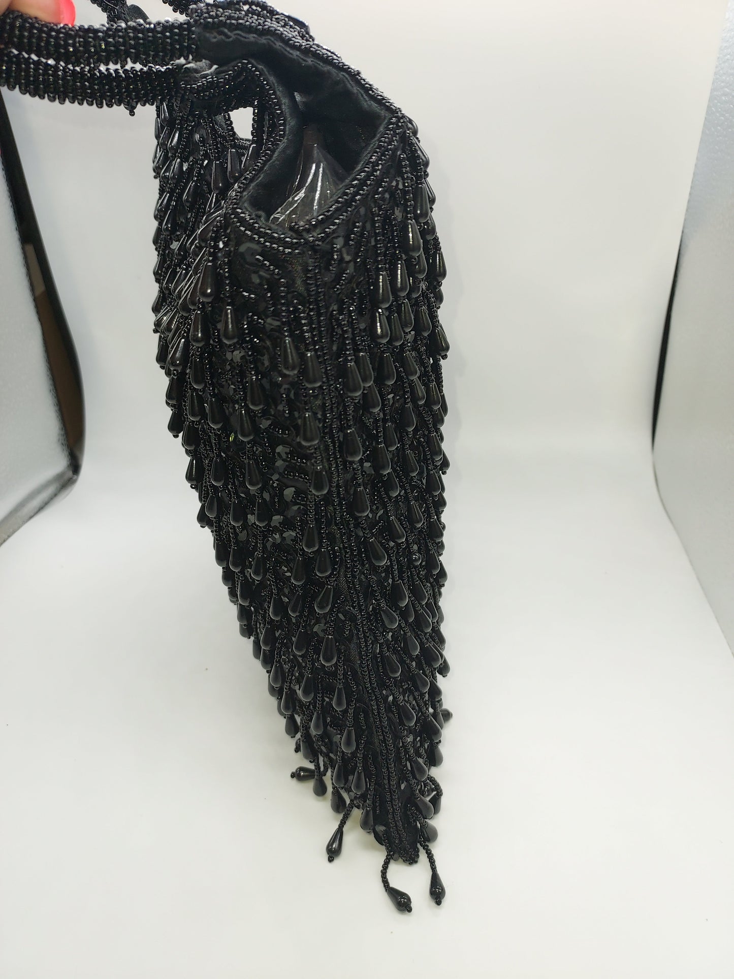 Black Beaded Bag For Women