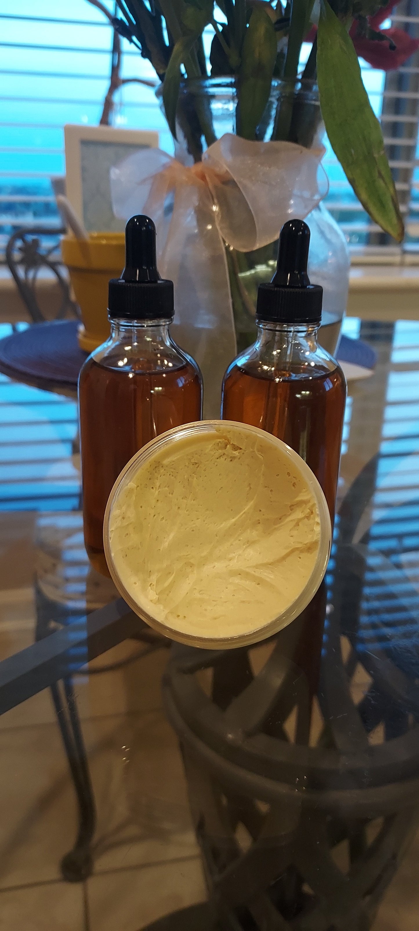 Organic Edge creme and Serum| Natural Hair set | Organic Edge Pomade | Hair Moisturizer/Organic Serum