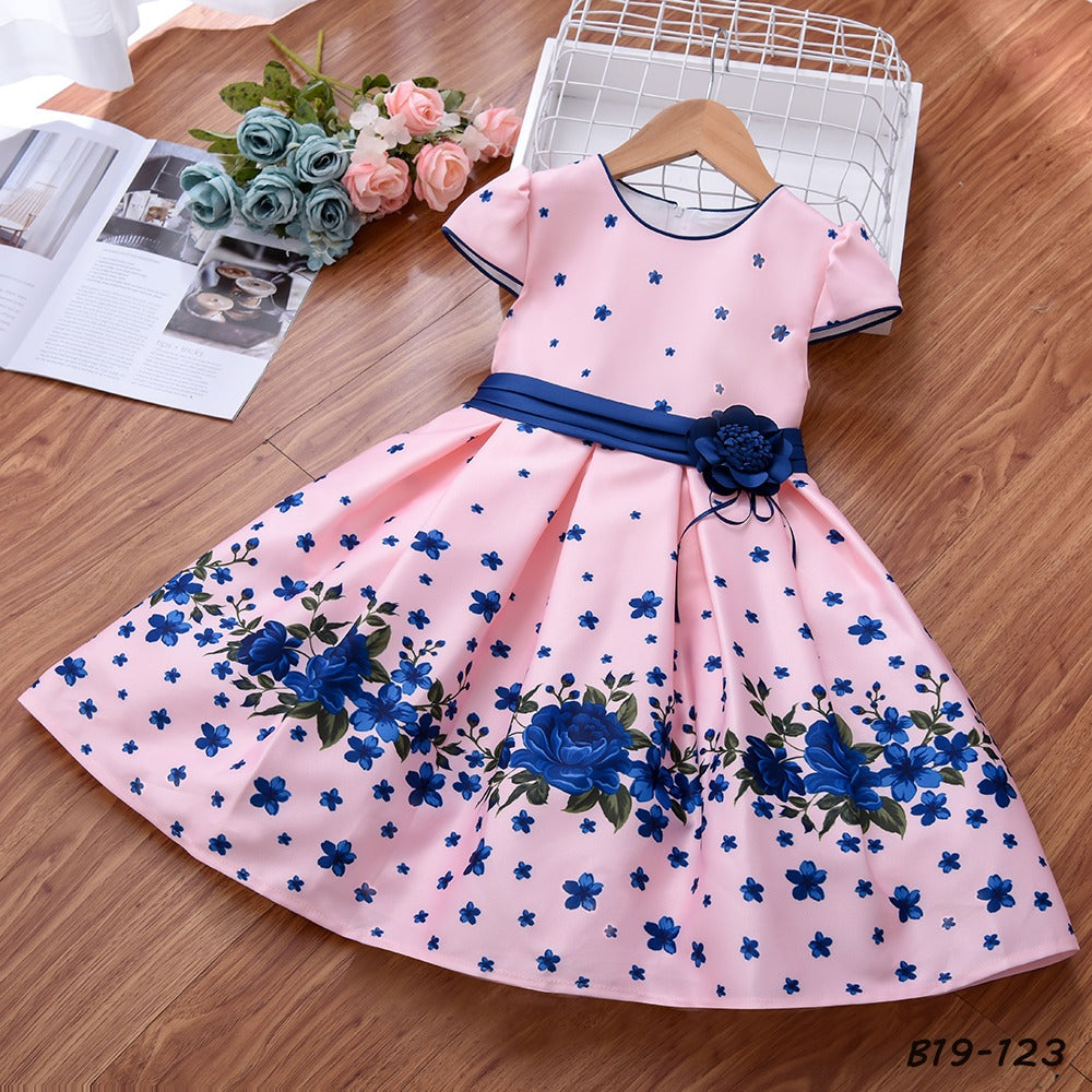 Elegant Fashion Floral Print Dresses for Girls
