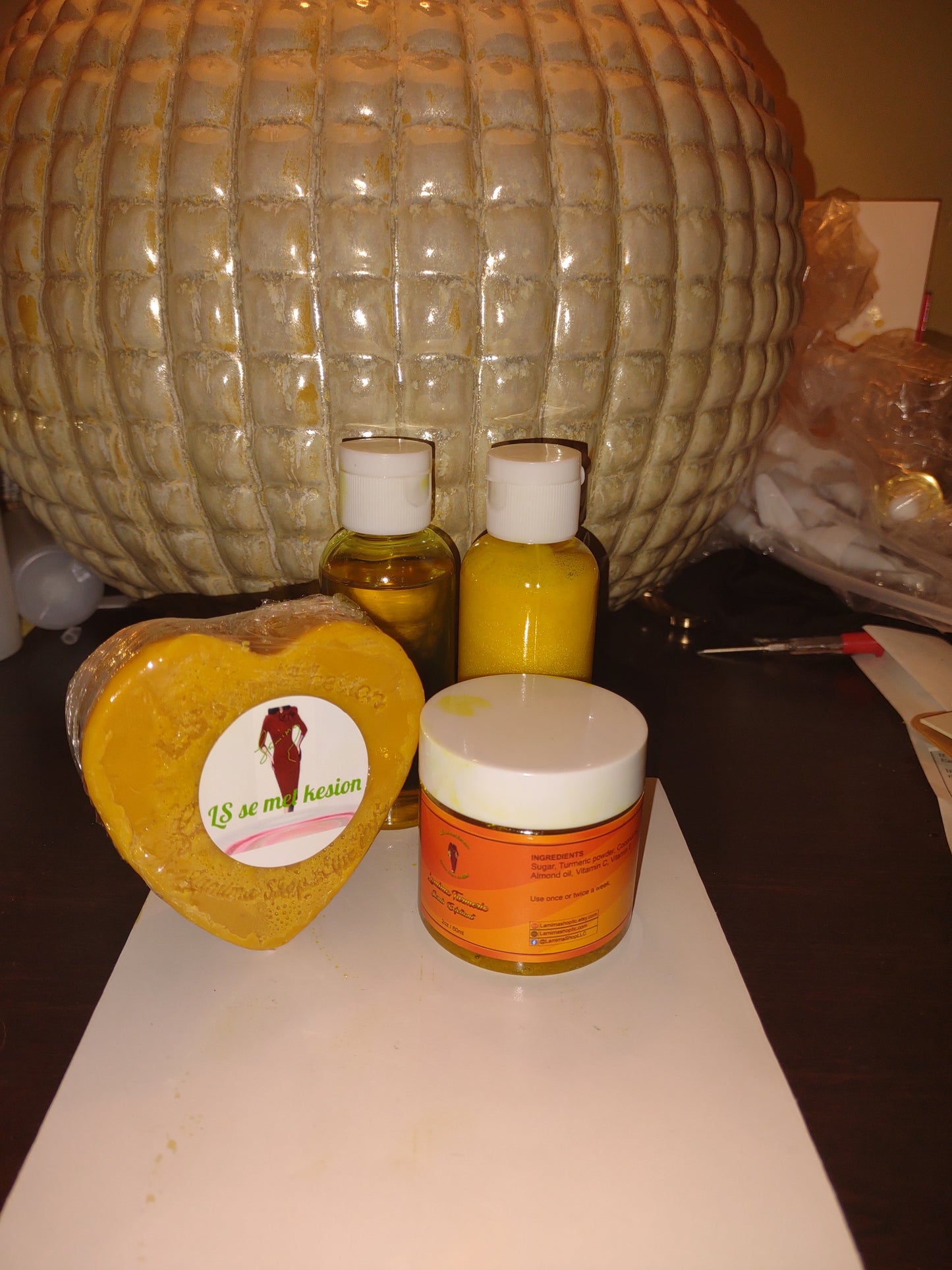 Turmeric Facial and Skin Set | Skin Moisturizer | Organic Products | Turmeric Lotion | Organic Sugar Scrub | Spa Gift Set