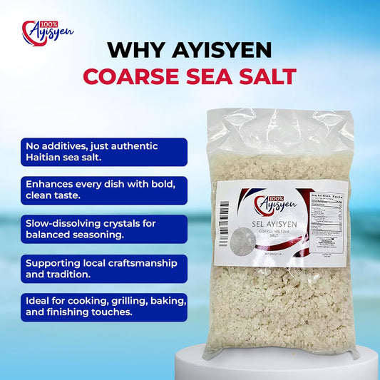 Coarse Sea salt. Authentic Sel Haitian